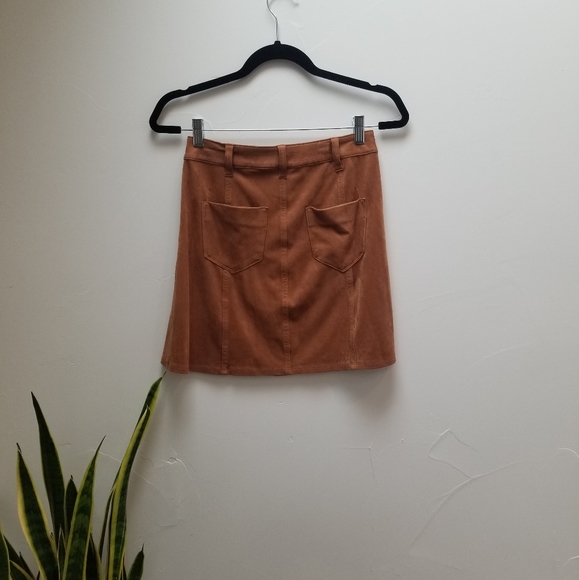 Mossimo Button Front Suede Mini Skirt - Picture 3 of 4